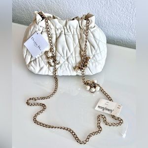 Brand new Christian Dior white leather crossbody bag